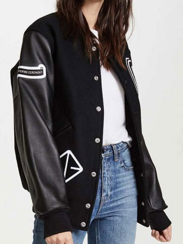 Opening ceremony clearance black varsity jacket