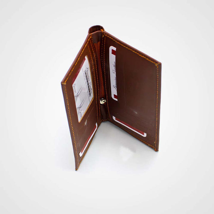 Genuine leather dark brown wallet in UK style