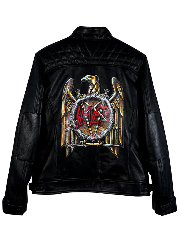 Rockstar style black leather jacket

