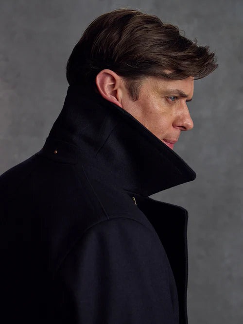 Stylish Manchester peacoat with wide lapels in USA