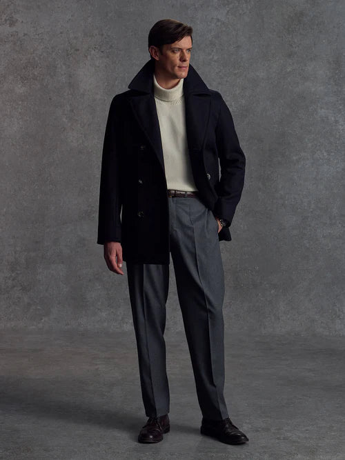 Classic wool peacoat for winter wear in USA