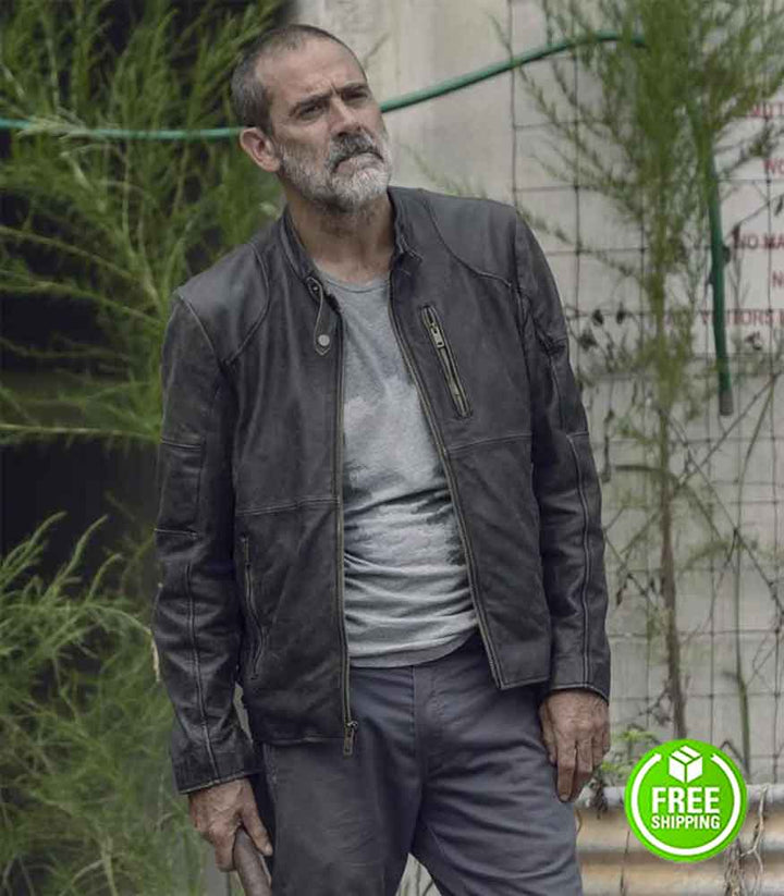 Negan TV series black leather jacket in USA