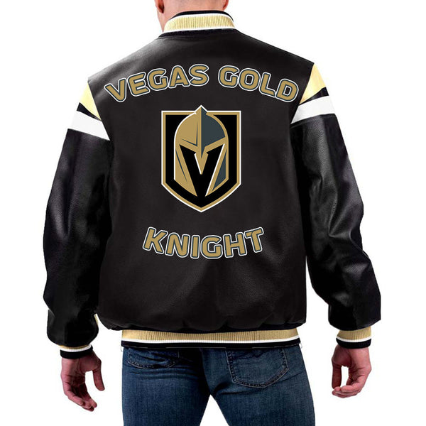 NHL Vegas Golden Knights Leather Jacket by TJS in USA