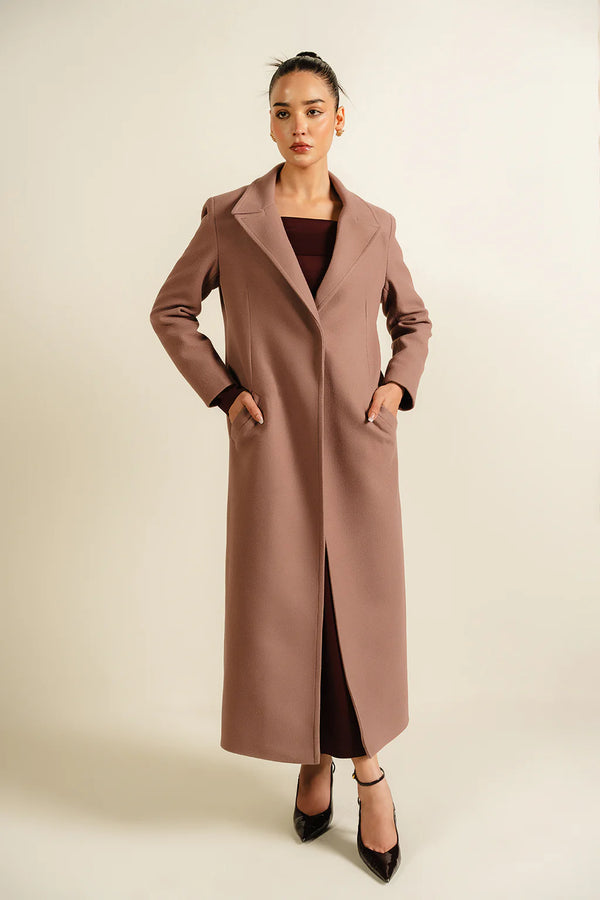 Dusty pink long coat for women in USA