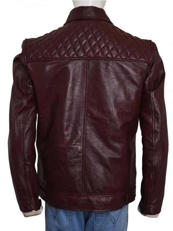 Men's rugged leather jacket with WWE style