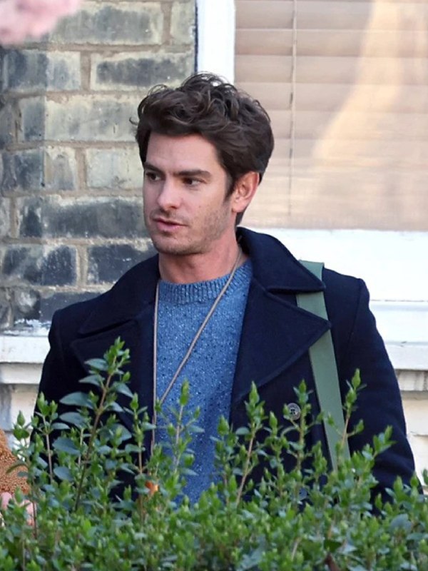 Andrew Garfield wearing peacoat in We Live in Time 2024 in USA