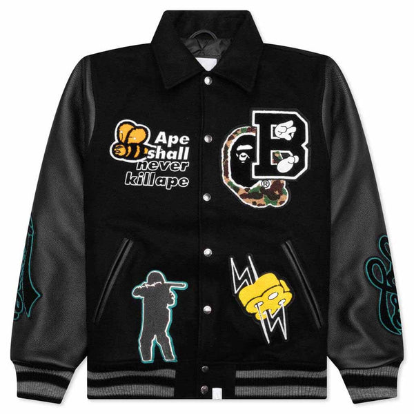 BAPE VARSITY JACKET - BLACK