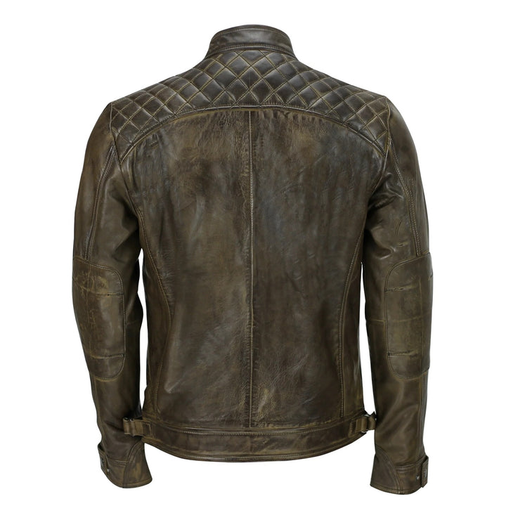 Pure leather jacket with fully lined interior and internal pockets