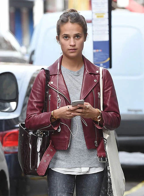 Gots tom Lorenzo leather jacket as seen on Alicia Vikander in United state market