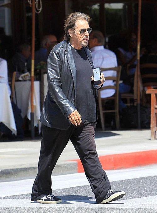 Al Pacino Black Leather Blazer
