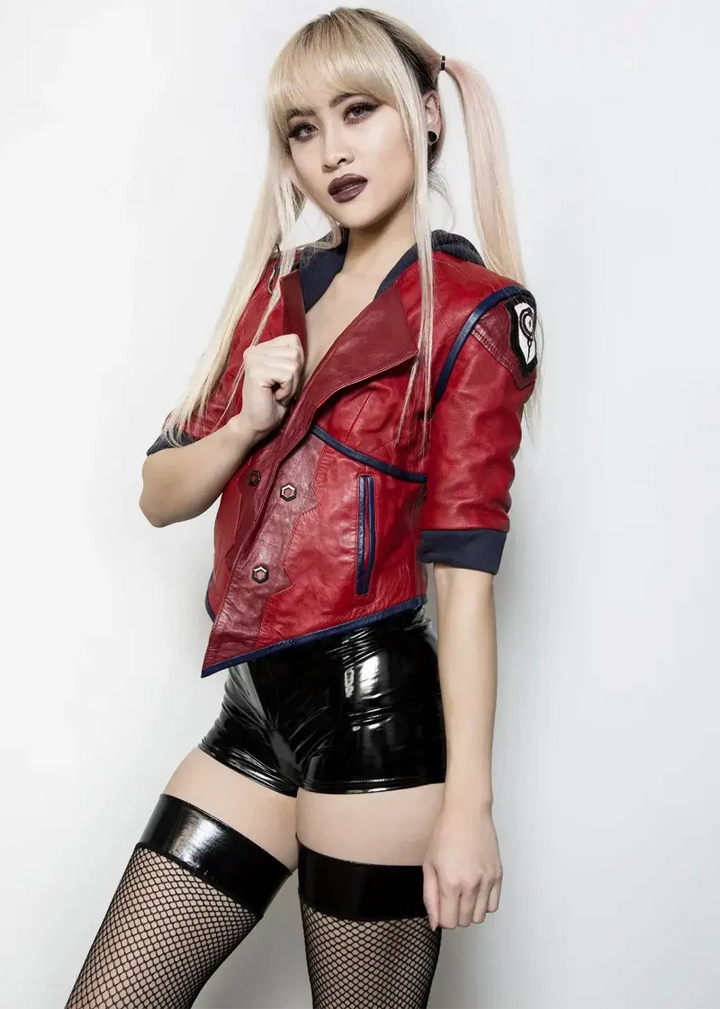 Stylish women's LOL jacket featuring Vi from Arcane in USA