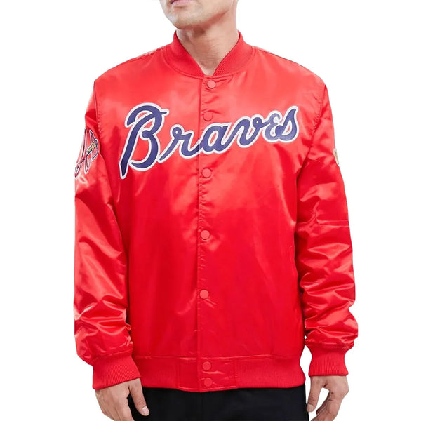 MLB Atlanta Braves Satin Jacket Men and Women