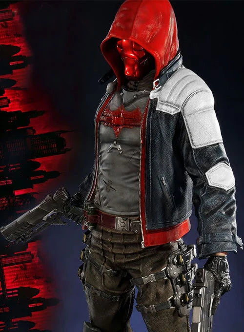 Batman Arkham Knight hooded leather jacket

