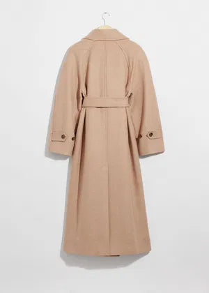 Stylish winter coat made from soft wool-blend fabric with belt in USA