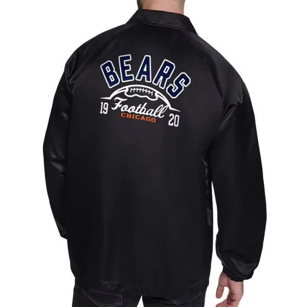 Full snap Chicago Bears coaches jacket with shirt collar

