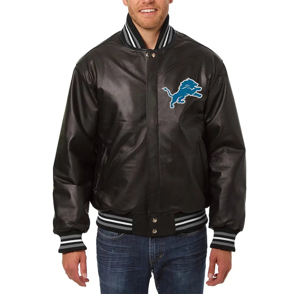 NFL Detroit Lions Full Leather Jacket Men and Women