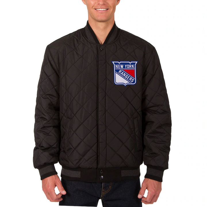 mlb rangers dual‑sided wool and leather two hit jacket in USA