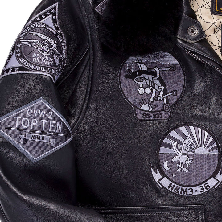 Trendy bomber jacket featuring Bogard by Mike B design in American style