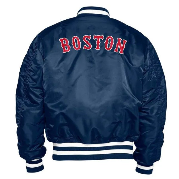 Navy Blue Red Sox Bomber Jacket in American Style