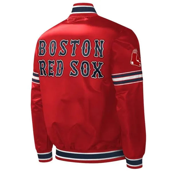 Boston Red Sox red varsity satin jacket

