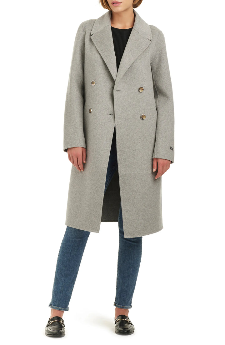 Casual Kyle coat made from soft double face wool blend in USA