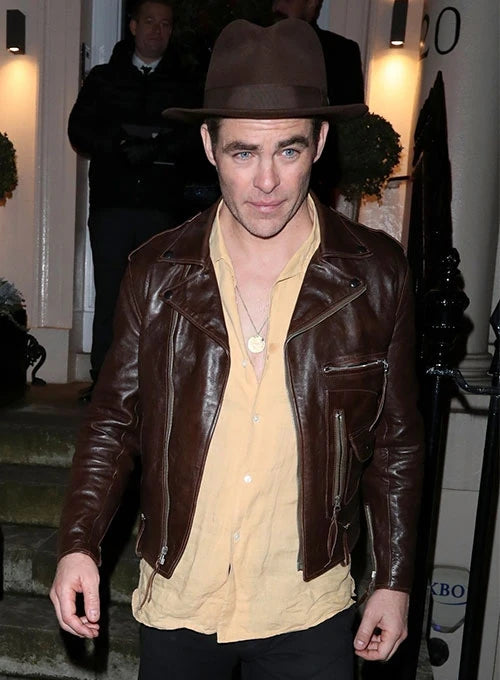 Chris Pine Signature Leather Jacket in USA market