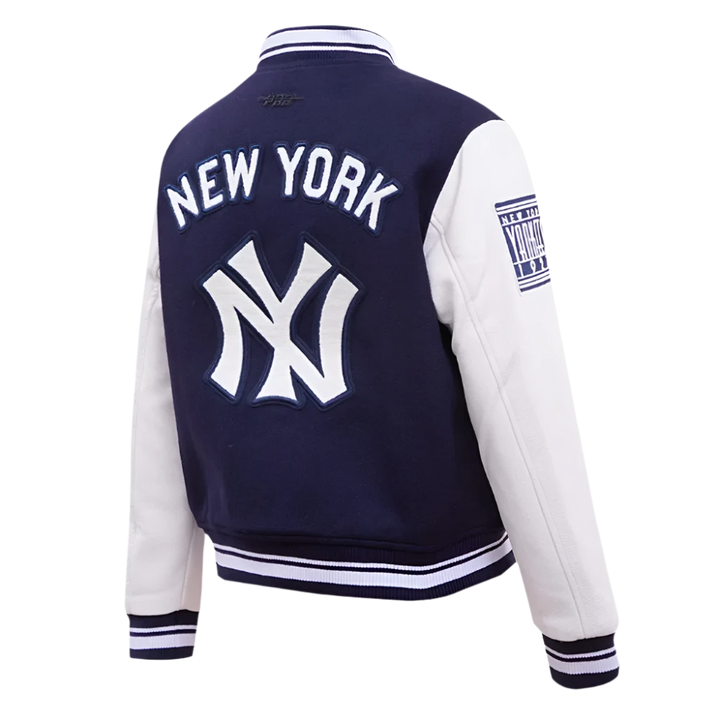 Retro Classic Rib New York Yankees Varsity Jacket Front View in USA