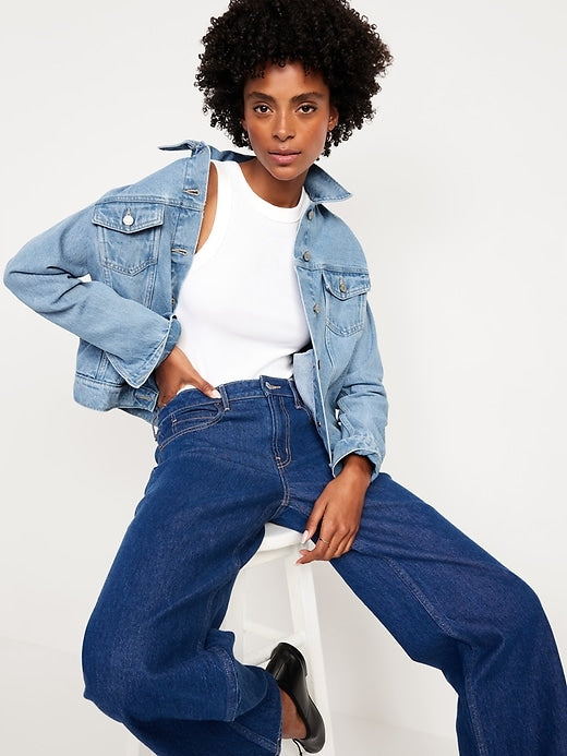 Classic fit denim jacket in faded blue in USA