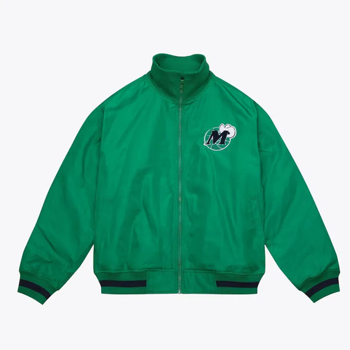 Green Dallas Mavericks Bomber Jacket Front in USA