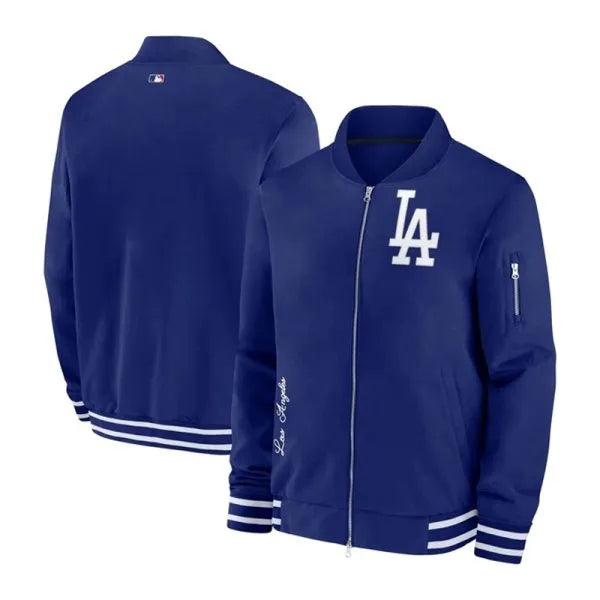 Fleece LA Dodgers jacket with mock neck collar

