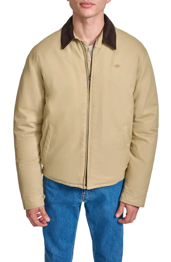 Cotton bomber with ribbed cuffs and contrast collar in USA