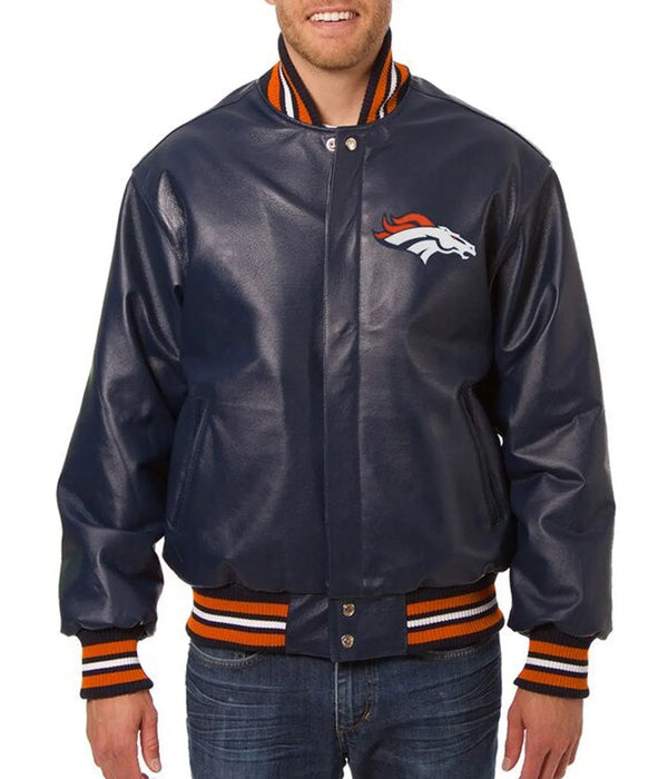 NFL Denver Broncos Leather Jacket Men and Women