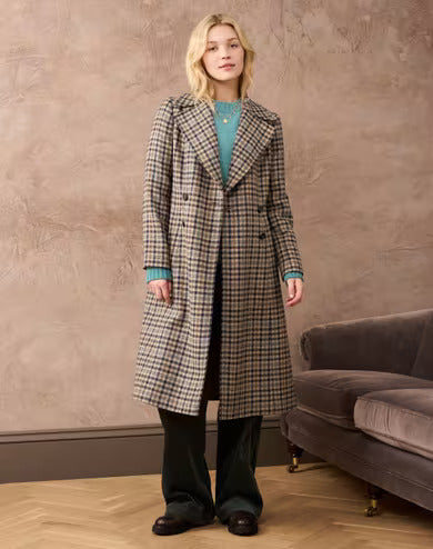 Shop Women's Check Wool Coat