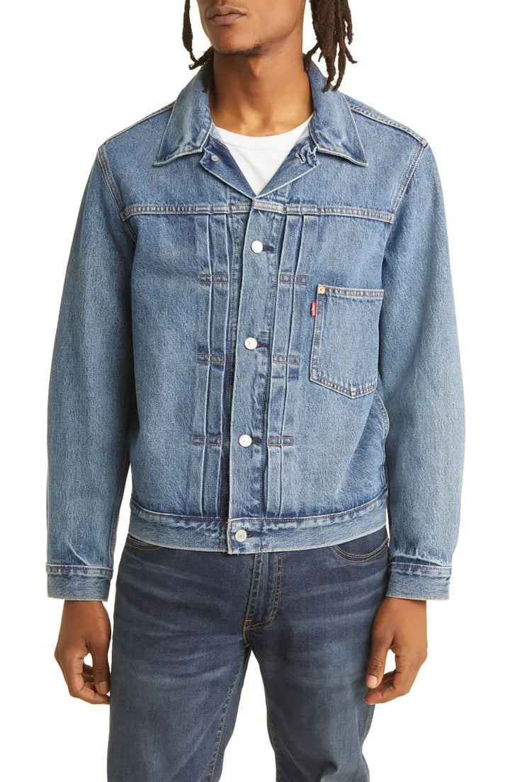 Vintage-inspired Type 1 jean jacket with cinch back in USA