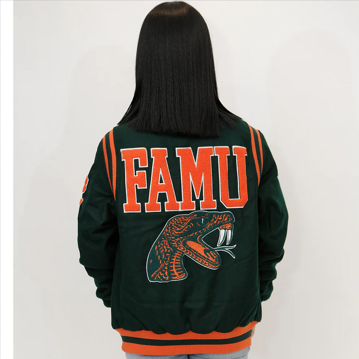 Back View Front View Florida A&amp;M FAMU Wool Varsity Jacket