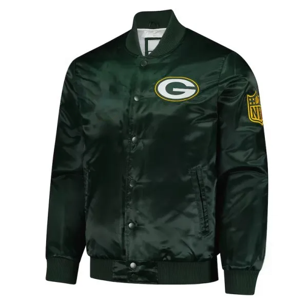 Shop Green Bay Packers Exclusive Green Varsity Satin Jacket