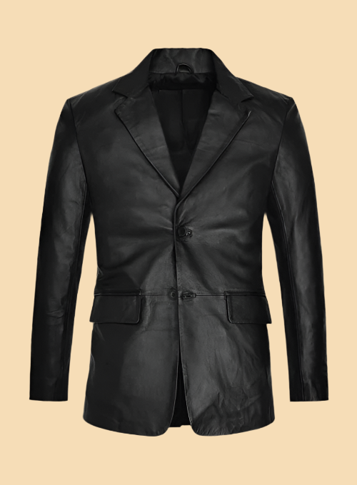 Al Pacino Black Leather Blazer