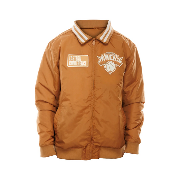 Shop NBA New York Knicks Logo Select Light Bronze Full Zip Jacket