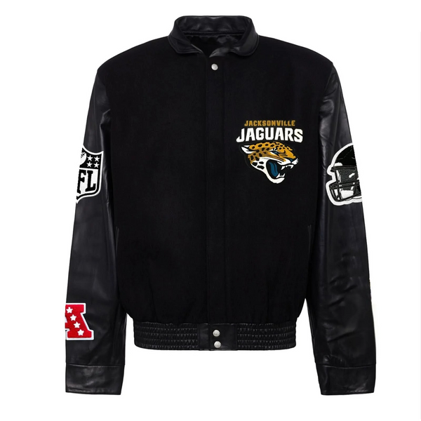 Shop Jacksonville Jaguars Wool & Leather Varsity Jacket