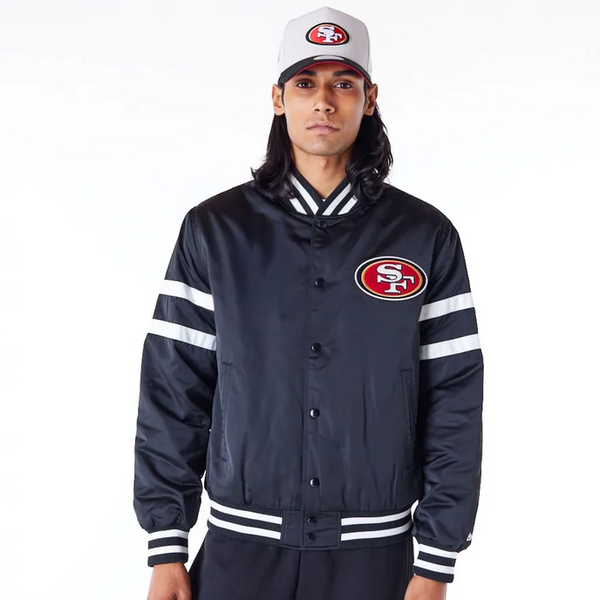 San Francisco 49ers NFL Satin Black Bomber Jacket