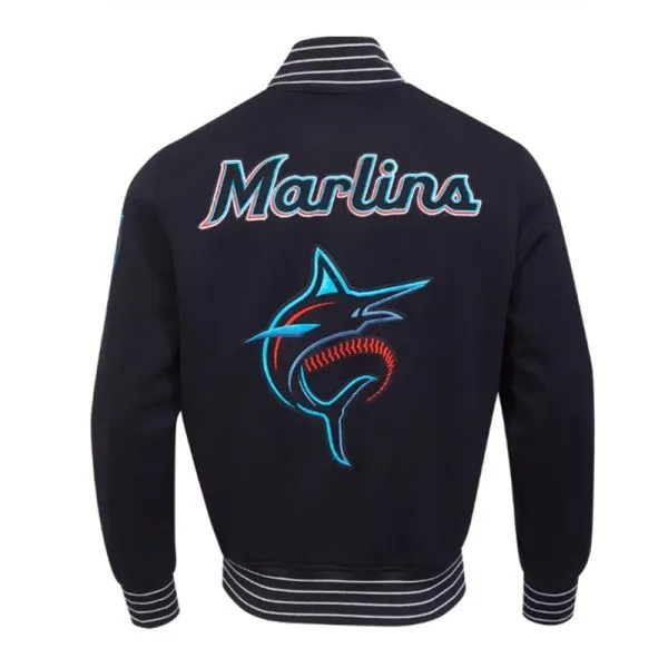 Official Miami Marlins current logo varsity jacket in USA