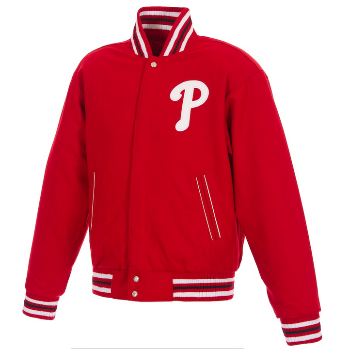 Philadelphia Phillies Logo Reversible Wool  Jacket