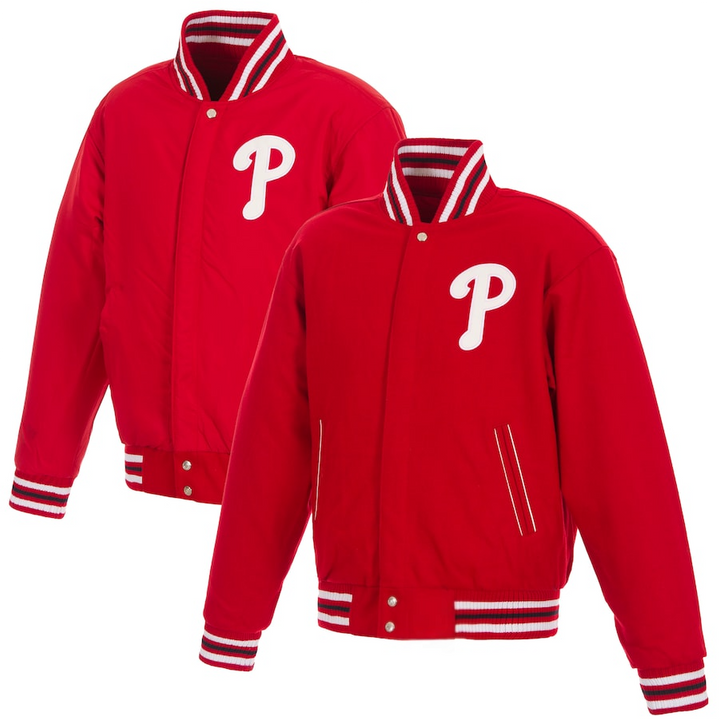 Philadelphia Phillies Logo Reversible Wool Full-Snap Jacket