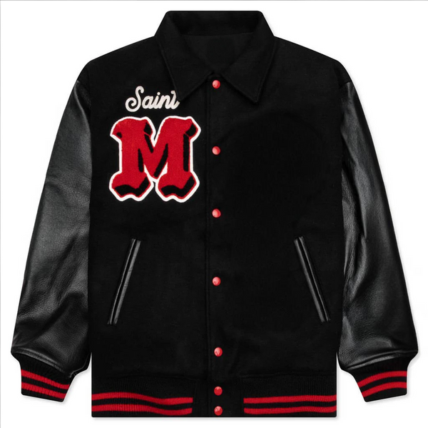 SAINT MICHAEL DEVIL VARSITY JACKET - BLACK