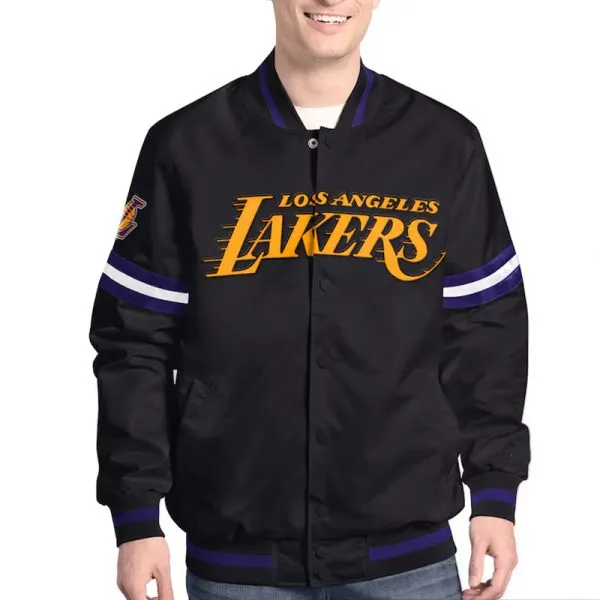 Shop LA Lakers Scout Varsity Satin Jacket