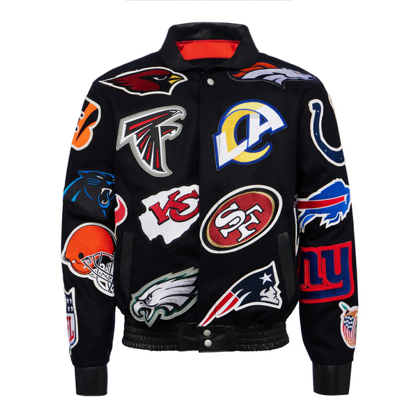 NFL COLLAGE LEATHER JACKET