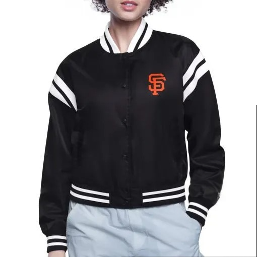 San Francisco Giants printed logo black varsity jacket in USA