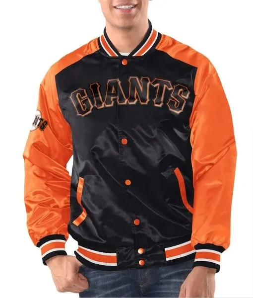 San Francisco Giants black and orange varsity satin jacket in USA