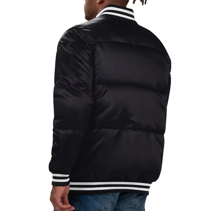 Gender-neutral Atlanta Braves Puffer Jacket in Black

