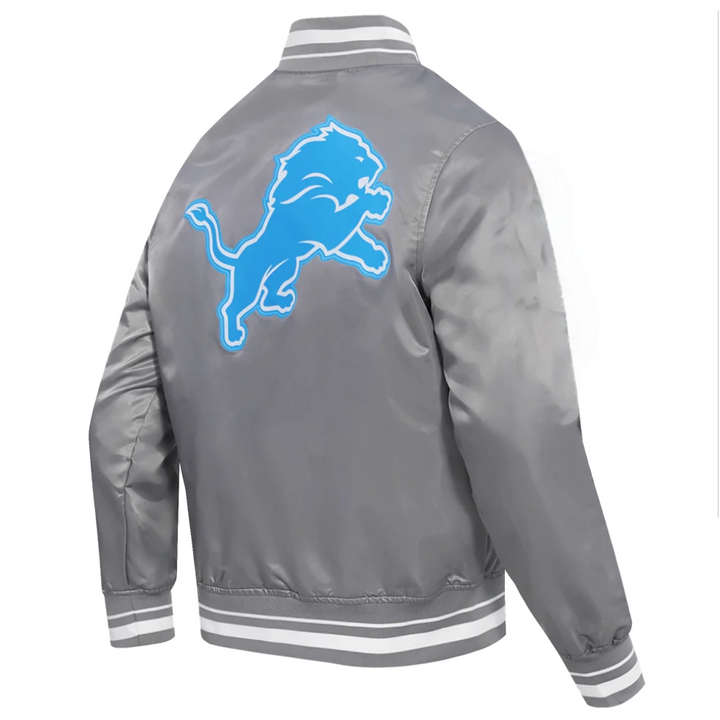 Detroit Lions full-snap satin varsity jacket

